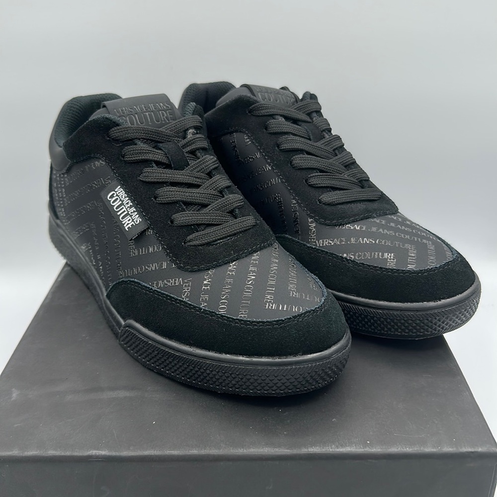 Versace Jeans Couture Bottom Line Logo Sneakers Black Size 39 EU / 9 US NIB